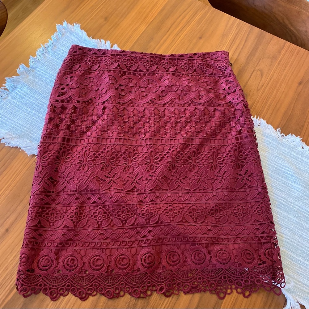 LOFT burgundy pencil skirt, size 12